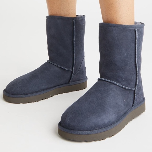 UGG Classic Short Sheepskin Shearling Boot in Two Toned Eve Blue - Picture 2 of 16